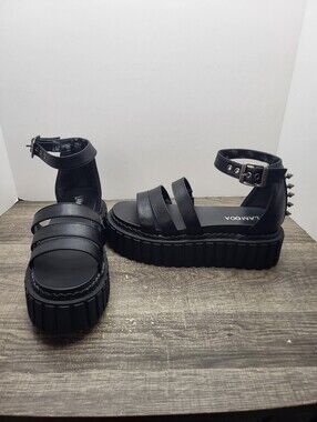 Lamoda Creeper Studded Spikes Platform Punk Goth Chunky Women's Size US 7 UK 5